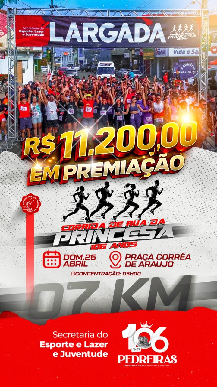 CORRIDA DE RUA DA PRINCESA  - 106 ANOS extras - Banner
