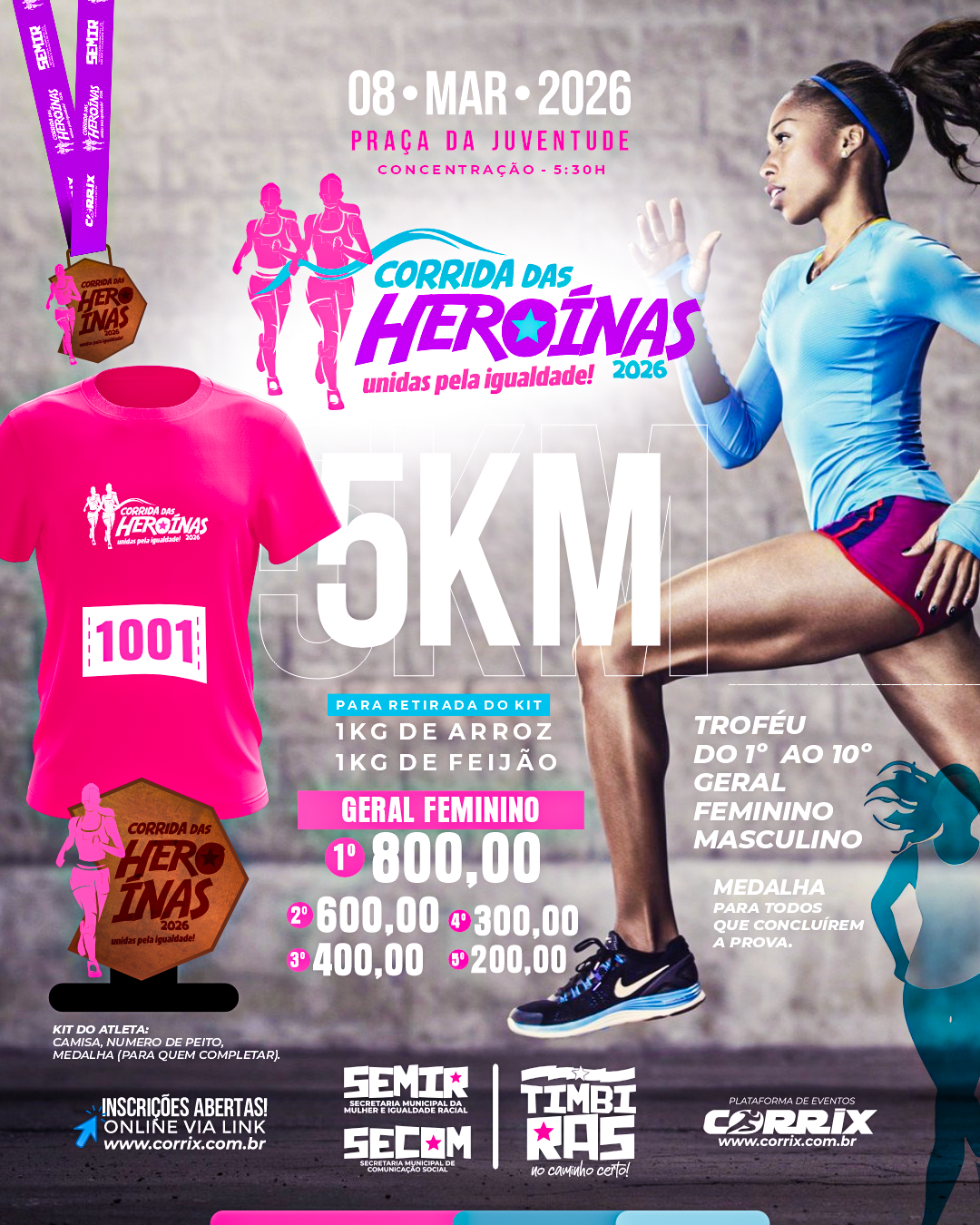 II Corrida das Heroínas 2026 - Banner