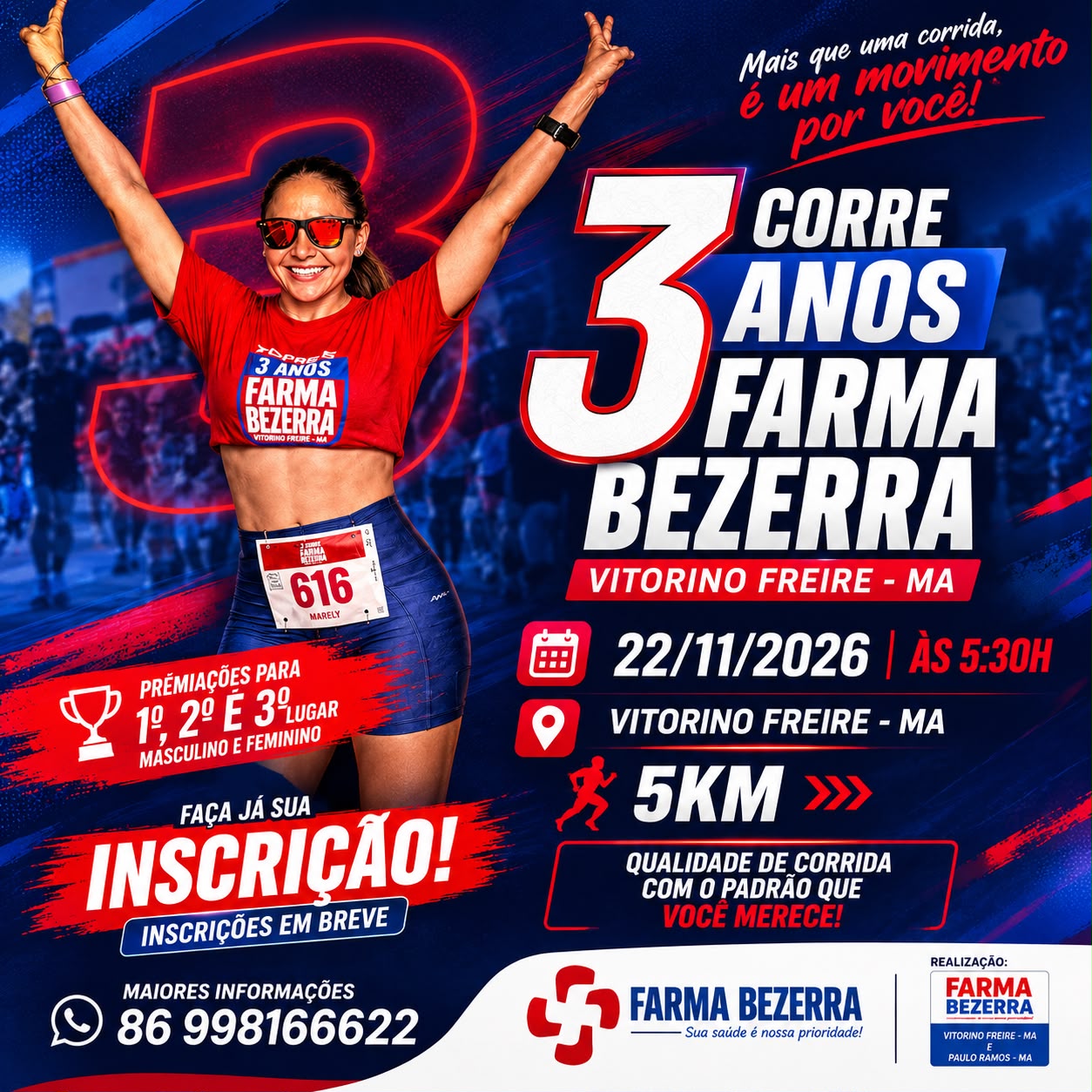 CORRIDA 3 ANOS FARMA BEZERRA  - Banner