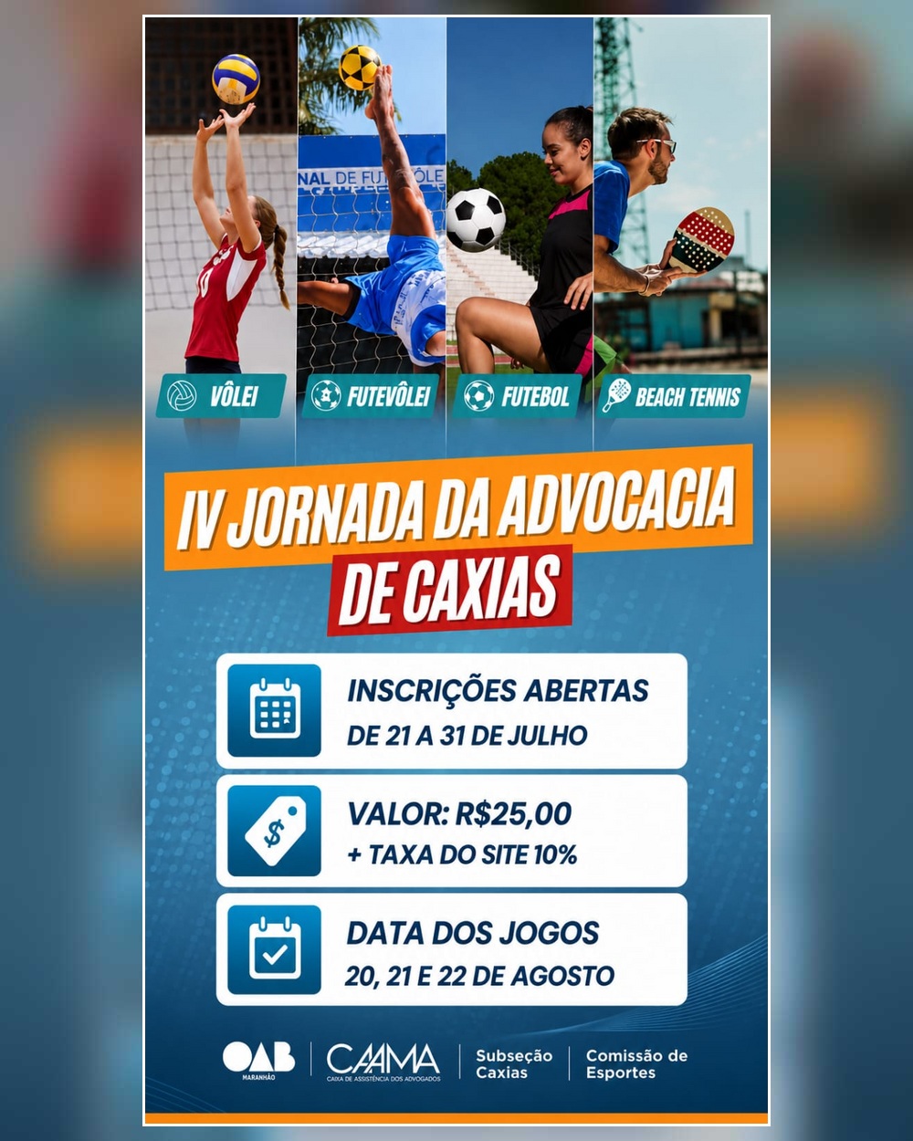 IV Jornada Esportiva da Advocacia Caxiense - Banner