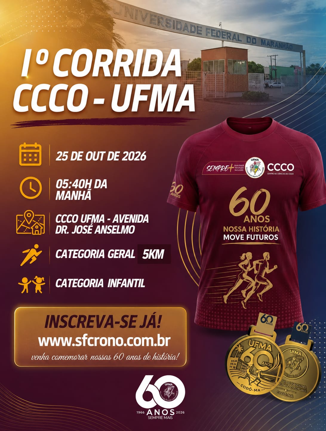 1ª Corrida CCCO - UFMA 60 anos - Banner