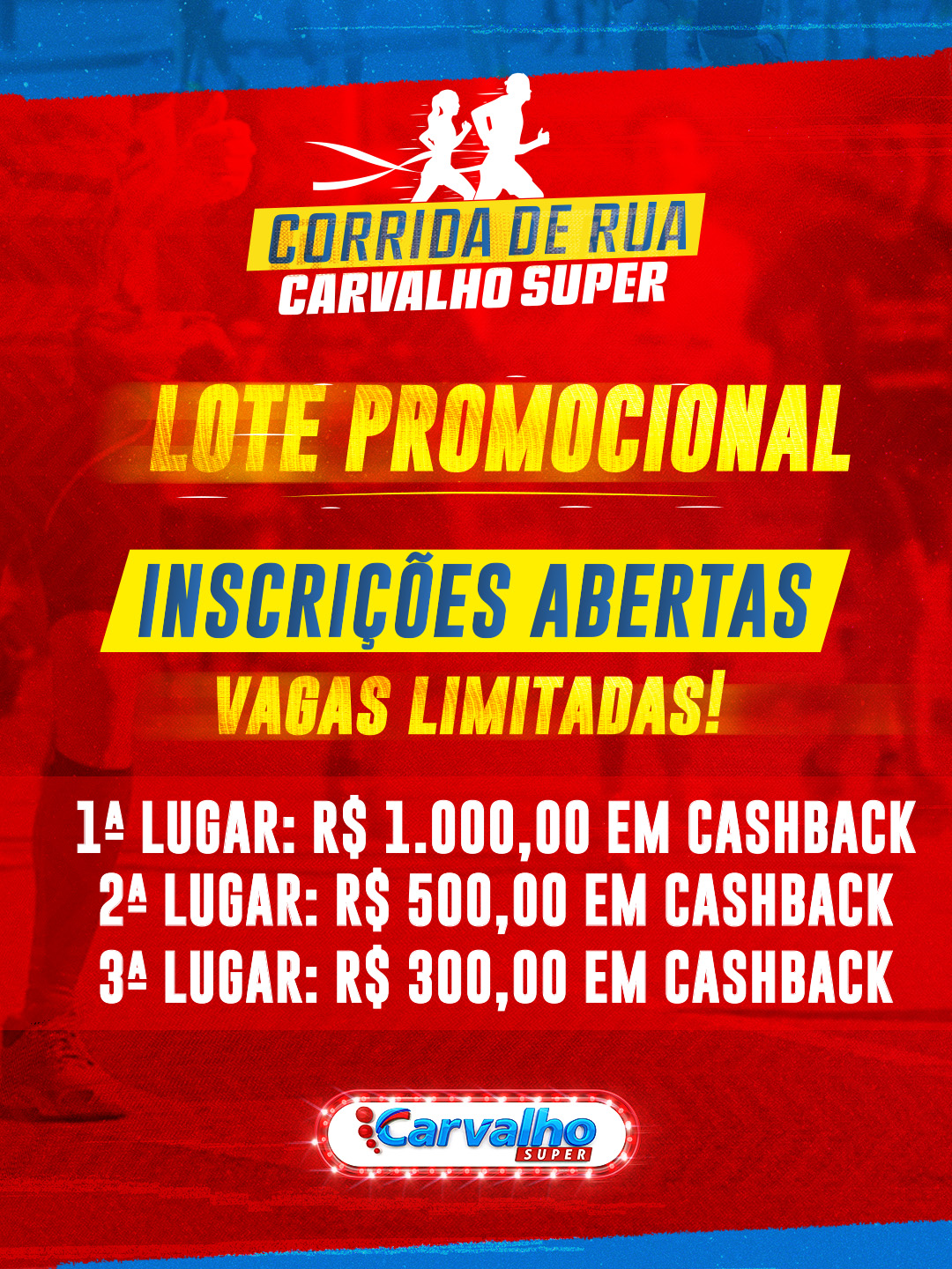 CORRIDA DE RUA CARVALHO SUPER 2026 - Banner