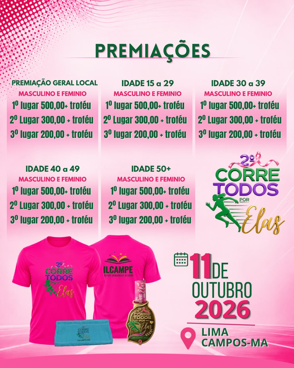 2ª EDIÇAO DA CORRIDA CORRE TODOS POR ELAS 2026  - Banner