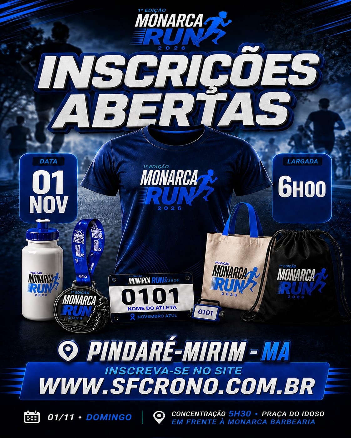 1ª MONARCA RUN 2026 - Banner