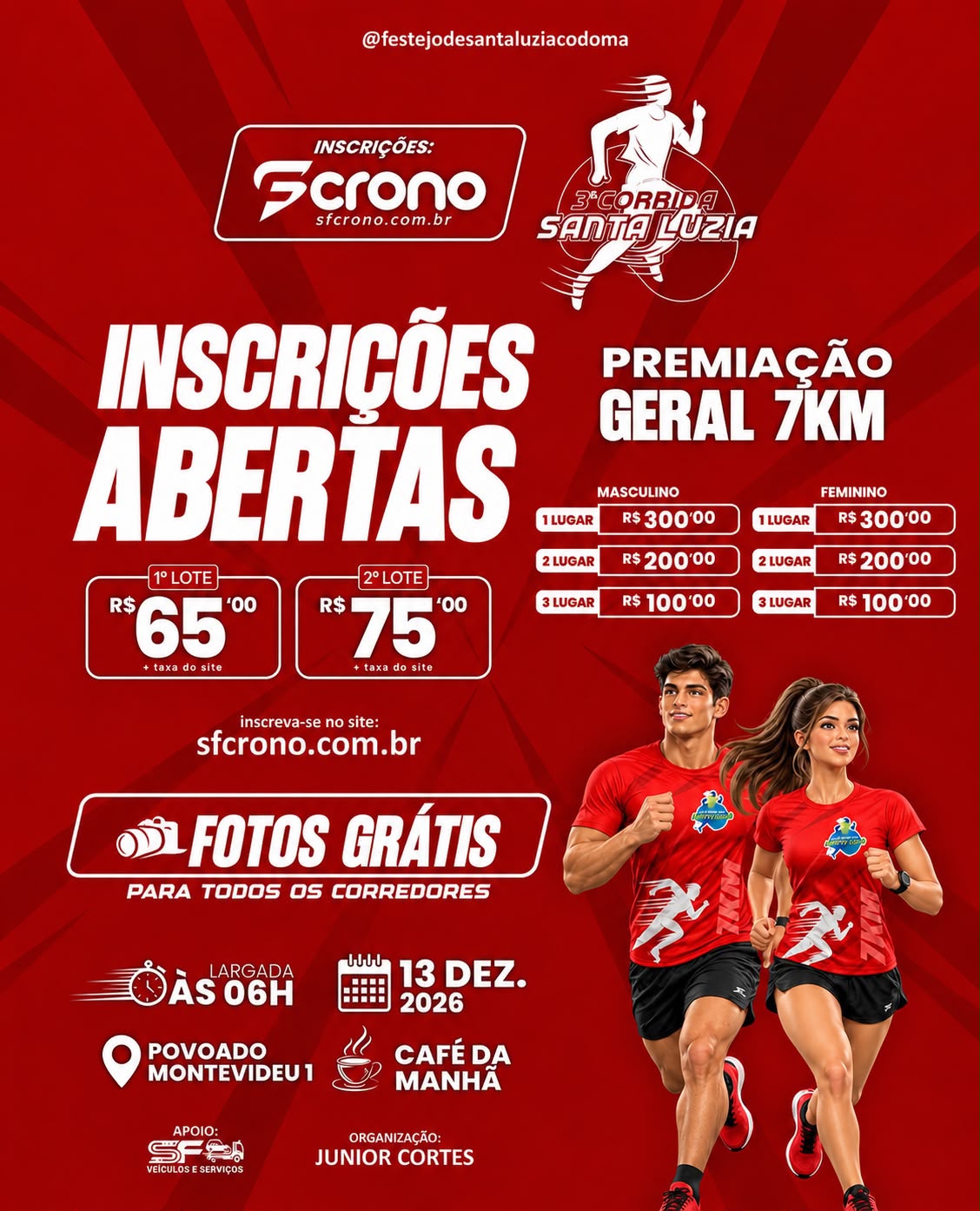 3ª EDIÇÃO CORRIDA SANTA LUZIA  - Banner