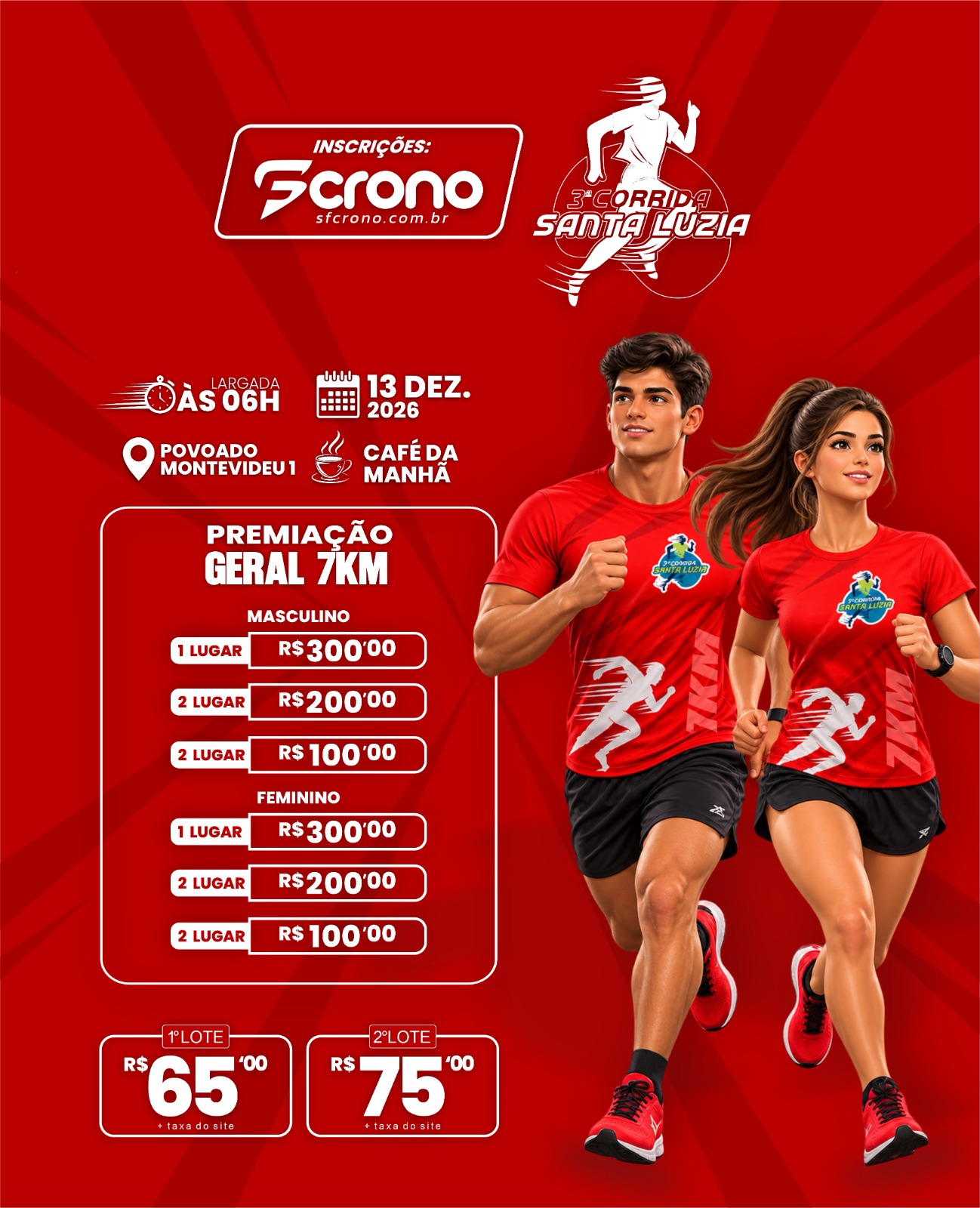3ª EDIÇÃO CORRIDA SANTA LUZIA  - Banner