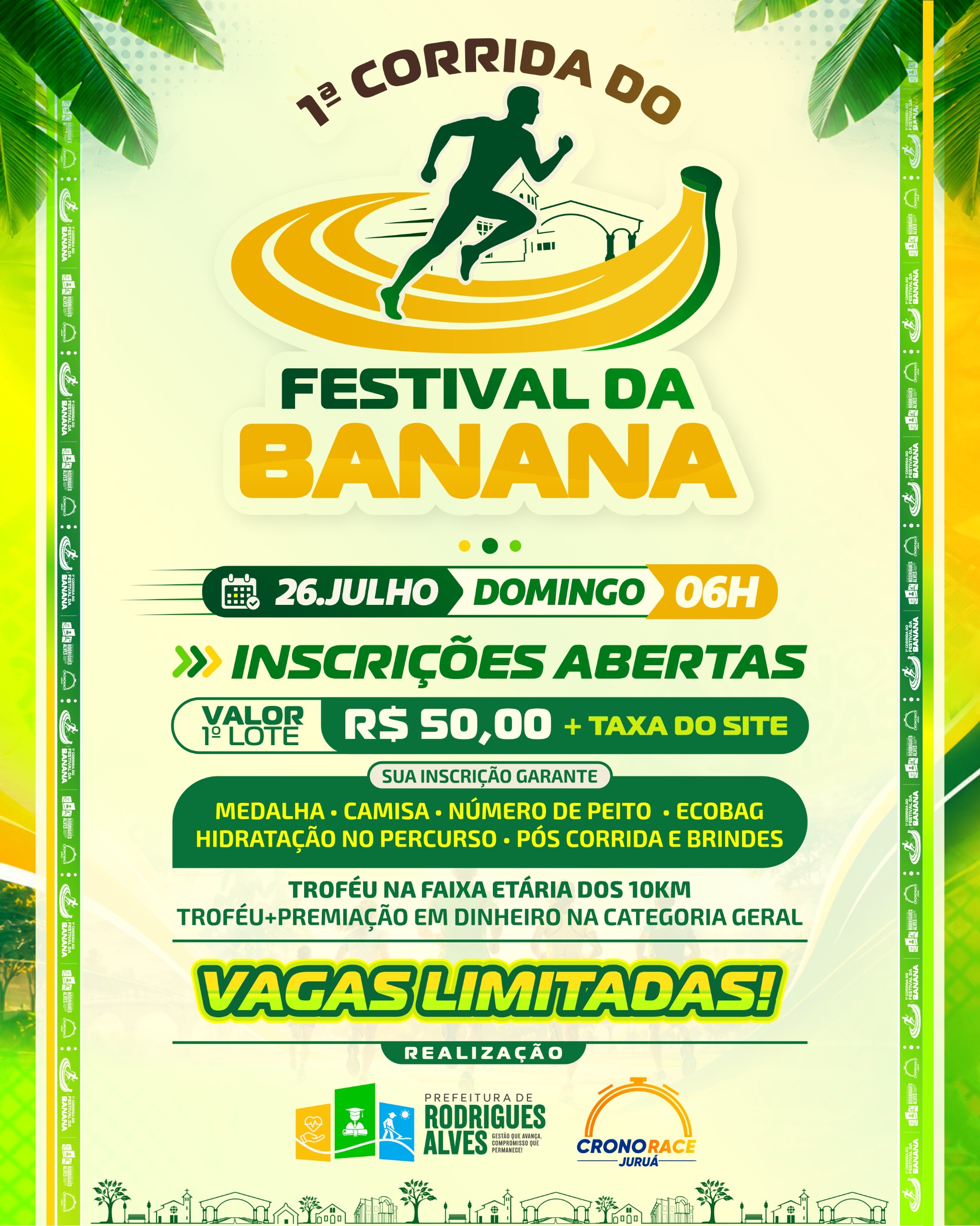 1ª CORRIDA DO FESTIVAL DA BANANA - Banner