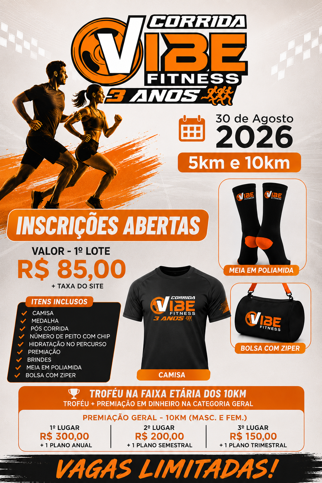 CORRIDA VIBE FITNESS 3 ANOS - Banner