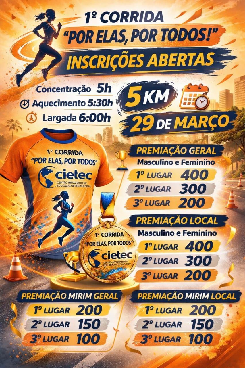 1º CORRIDA- POR ELAS, POR TODOS - Banner