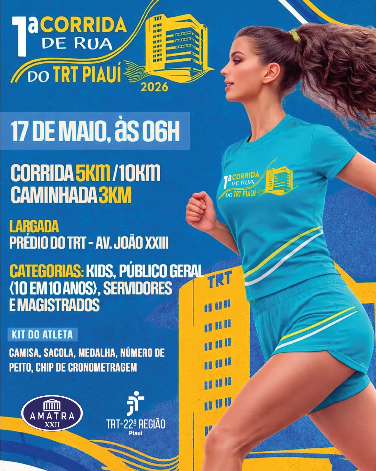 1ª CORRIDA DE RUA DO TRT DA 22ª REGIÃO - Banner