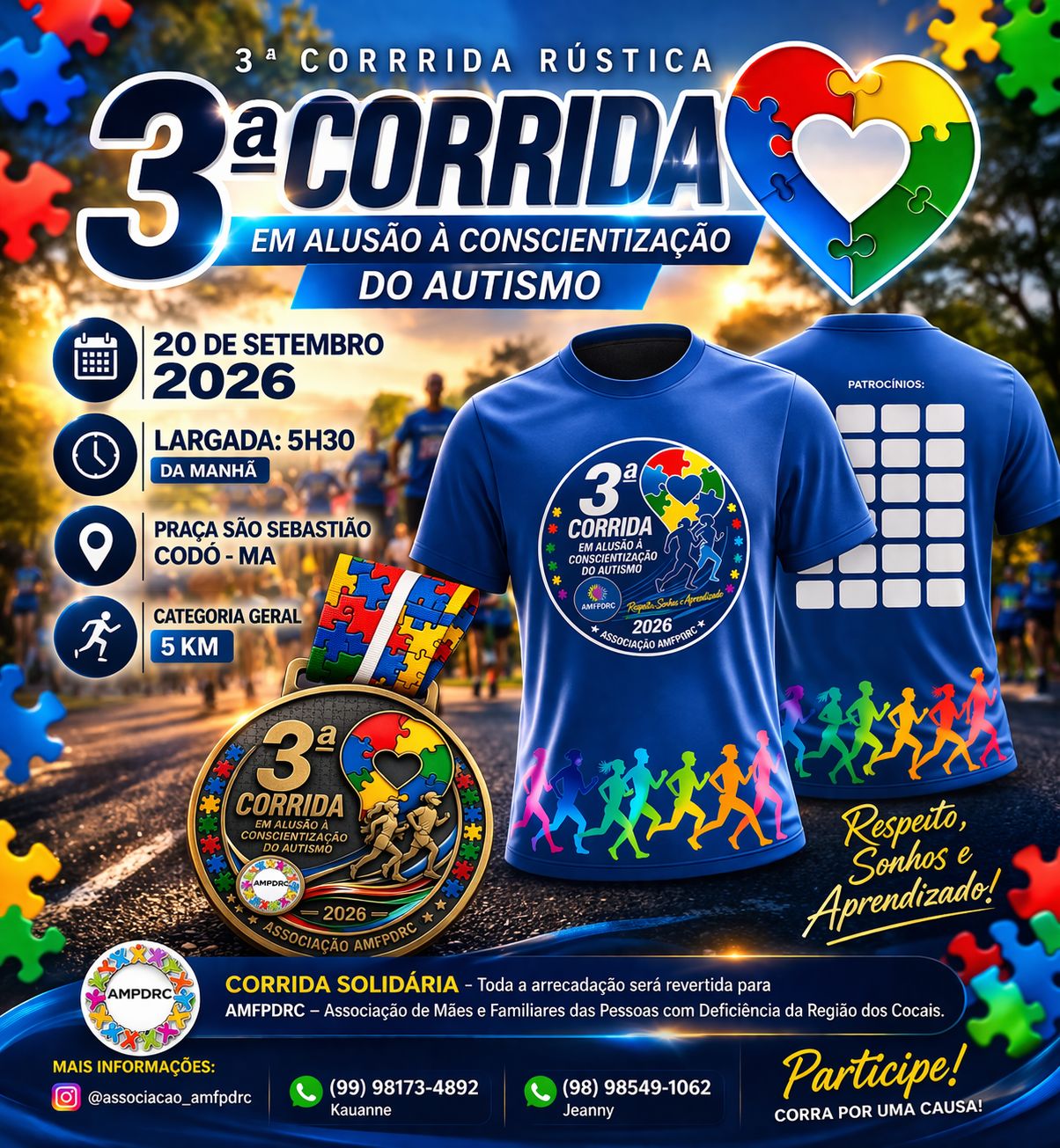 3° CORRIDA EM ALUSÃO À CONSCIENTIZAÇÃO do AUTISMO - Banner