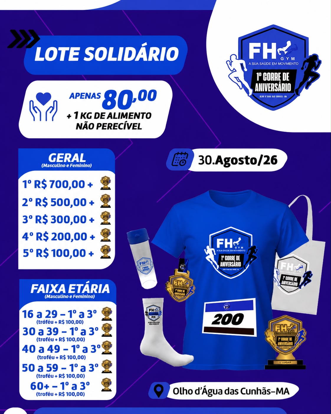 1º CORRE DE ANIVERSÁRIO ACADEMIA FHGYM - Banner