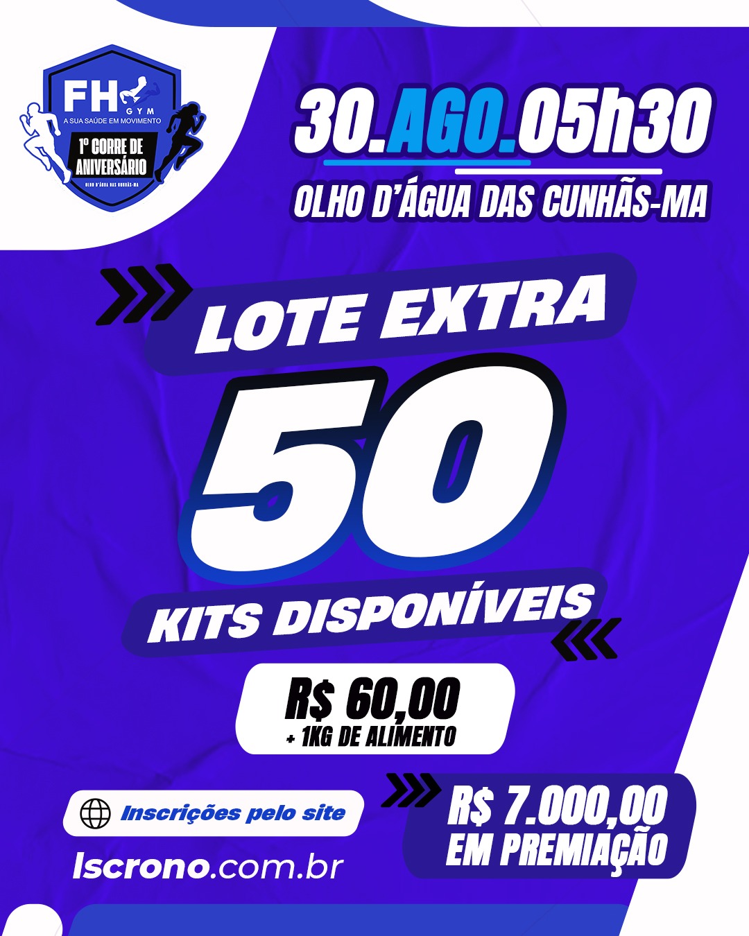 1º CORRE DE ANIVERSÁRIO ACADEMIA FHGYM - Banner