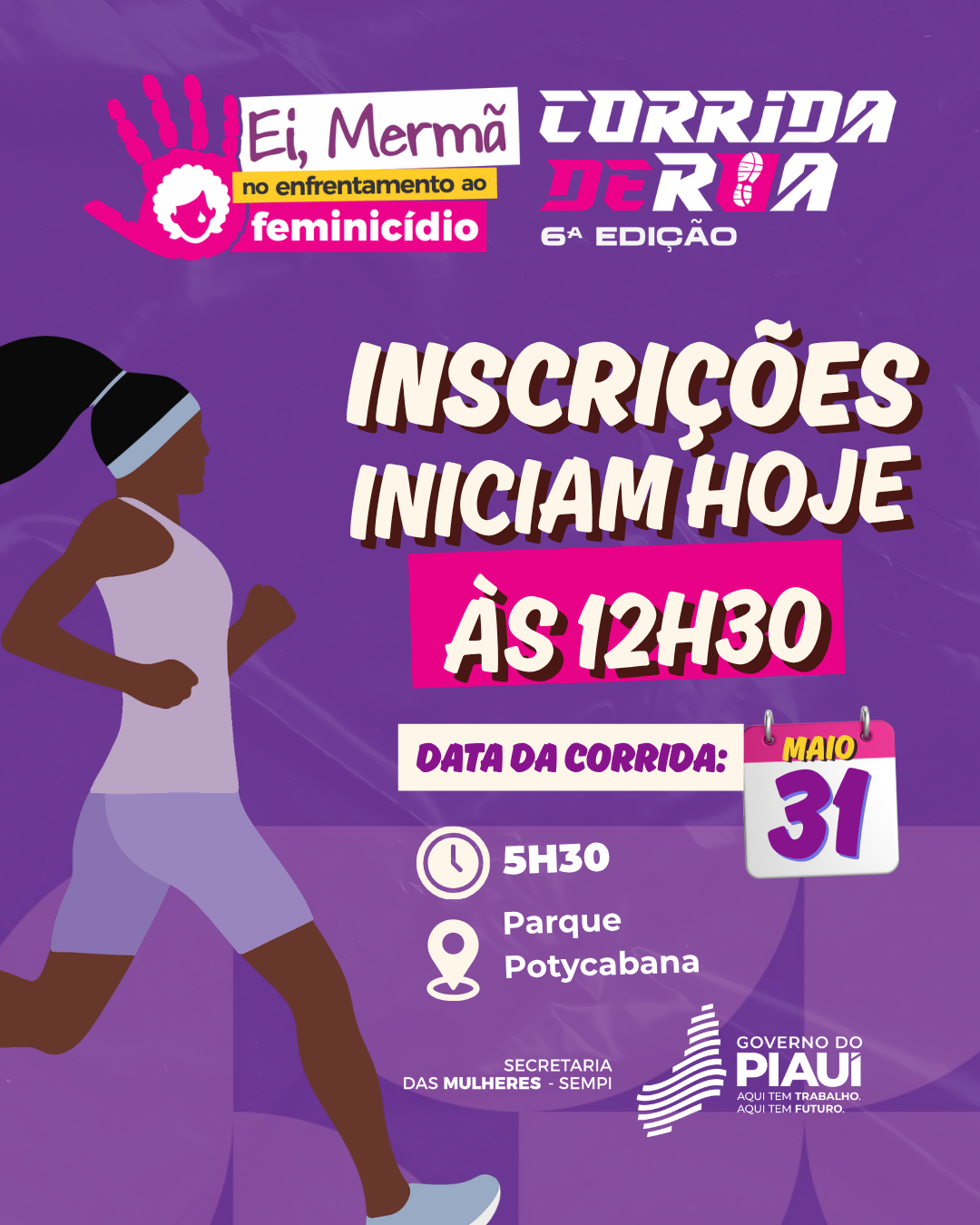 EI, MERMÃ, CORRIDA CONTRA O FEMINICÍDIO - 6ª EDIÇÃO - Banner