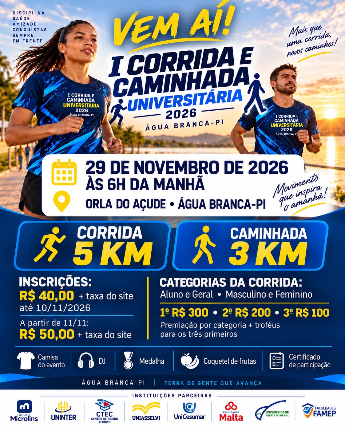 1ª CORRIDA E CAMINHADA UNIVERSITÁRIA - Banner