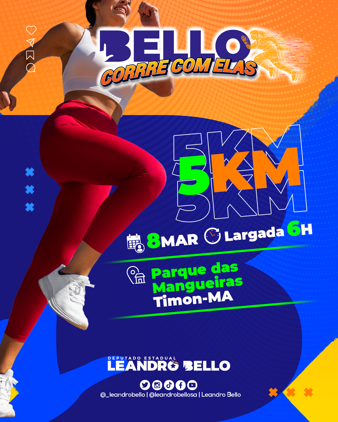 BELLO CORRE COM ELAS - Banner