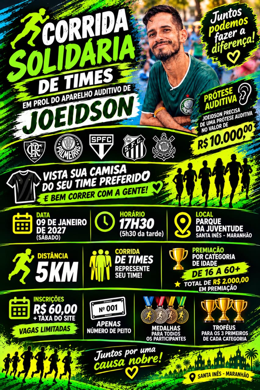 CORRIDA SOLIDÁRIA DE TIMES – 5 KM - Banner