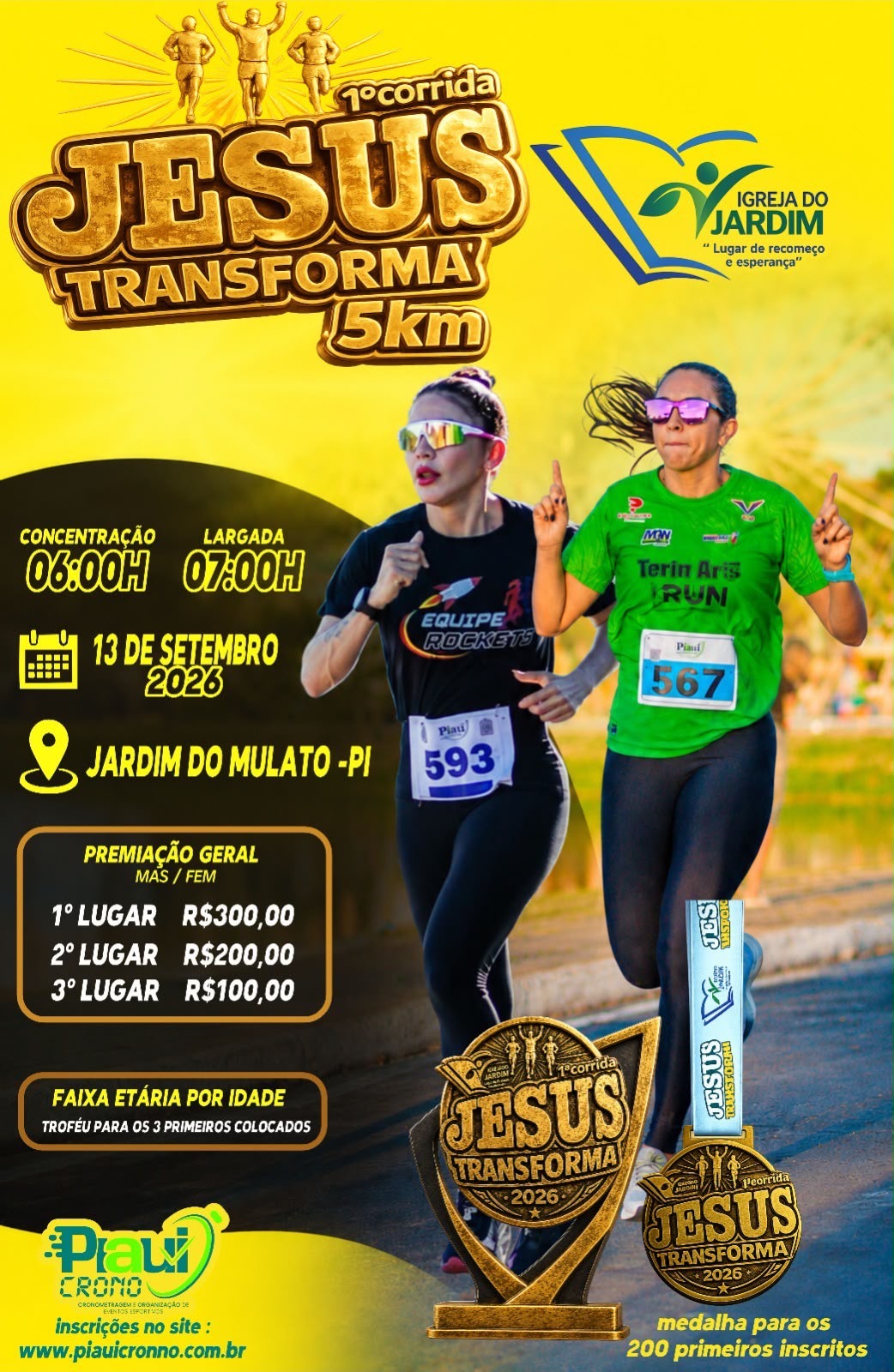 1ª CORRIDA JESUS TRANSFORMA 5KM - Banner